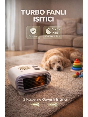 Ronanna Turbo Fanlı 2000W Elektrikli Isıtıcı – 2 Kademeli Sessiz ve Güvenli Sıcak Hava Üfleme Turbo Soba