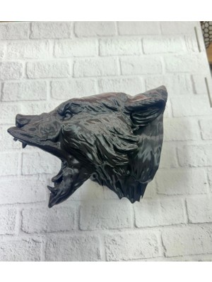 Ronanna 3D Siyah Ayı Başı Duvar Dekoru Modern Asılabilir Heykel 25X19 cm