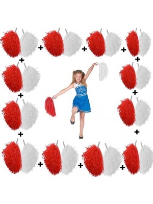 Ronanna 12 Çift Kırmızı-Beyaz Ponpon (24 Adet)