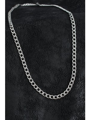 Ronanna 316L Çelik Kalın Klasik Zincir Model Gümüş Renk Erkek Kolye