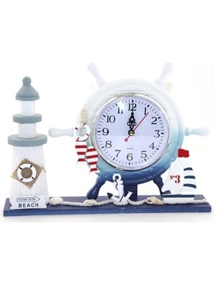 Ronanna Ahşap Marin Deniz Feneri Dümenli Saat