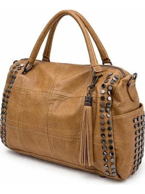 Günlük Kullanıma Uygun Yumuşak Dokulu Vintage Stil Kadın Çantası