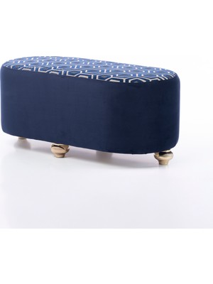 Nareen Home Lacivert Geometrik Puf