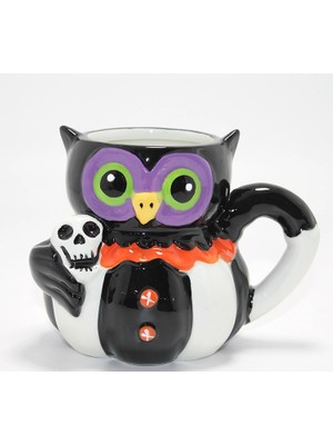 Ronanna Kurukafa Tutan Baykuş Figürlü Seramik Kupa Bardak