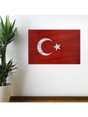 Ronanna Yumurcak Shop® Dalgalanma Efektli Manyetik Duvar Stickerı Türk Bayrağı 75 x 50 cm