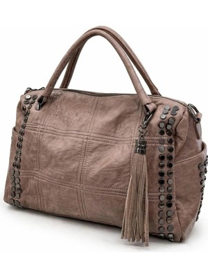 Günlük Kullanıma Uygun Yumuşak Dokulu Vintage Stil Kadın Çantası