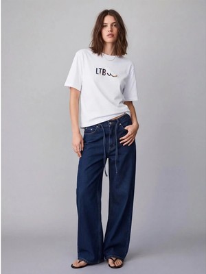 Little Big Ltb Mezero Yuvarlak Yaka Baskılı Beyaz T-Shırt