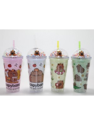 Ronanna Sevimli Kapibara Pipetli Boncuklu Termos & Suluk