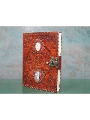 Ronanna Taşlı Deri Defter Model 2