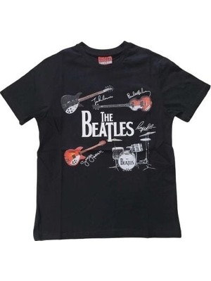 Bi Dünya Plak The Beatles Siyah Erkek Tişört S