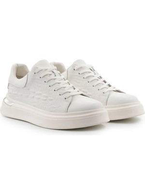 Daytex Hakiki Deri Kroko Baskılı Eva Taban Premium Erkek Sneaker