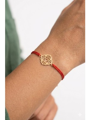 Papatya Silver 925 Ayar Gümüş Kırmızı Ipli Kök Çakra Makrome Beraberlik Bileklik.rose.gold.rodaj