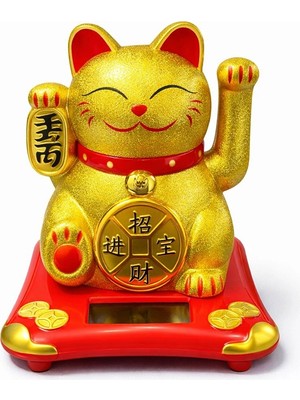 TKÇ Güneş Enerjili Sallanan Şans Kedisi - Maneki Neko ALK4524