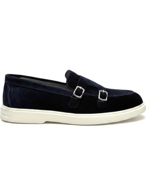 By Barretti Lacivert Süet Tokalı Loafer