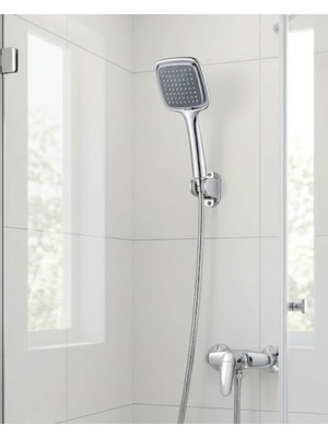 Ronanna Siyah El Duşu Seti Spiral Duş Hortumu ve Duvar Askılı Çok Fonksiyonlu Duş Başlığı