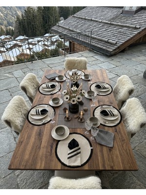 Avira Home 12 Adet Yemek Takımı Seti 6 Adet Dantelli Supla & 6 Adet Dantelli Çift Cepli Kaşıklık