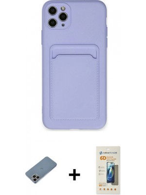 Marsilyan™- iPhone 11 Pro Max Kılıf Vadi Çizgi Prime - Siyah 6d Mat Seramik Hayalet Nano Ekran Koruyucu + Gökkuşağı Shine Kamera Lens Koruma Cam