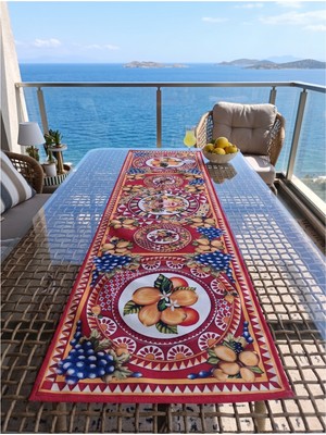 Nunuteks Sicilya Desen Dekoratif Runner - 40X140 cm