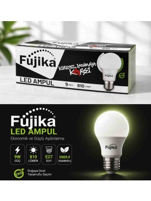 10 luFujika LED Ampul 9W 810 Lümen E27 Duy Enerji Tasarruflu Beyaz Işık