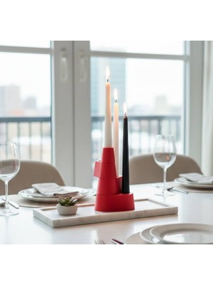 Pyramıd Modüler Tasarım Şamdan Seti - 4 Parça