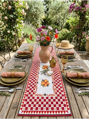 Nunuteks Limon Desenli Dekoratif Runner - 40X140 cm