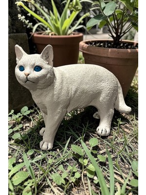 Libre Design Dekoratif Kedi Heykeli Biblo Obje Ev Balkon Bahçe Dekorasyon Heykel