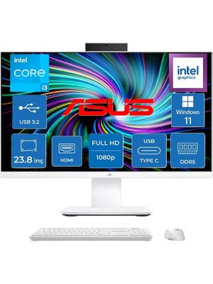 Asus V440VAK Intel Core 3-100U 4.7ghz 32 GB 1tb SSD 23.8" Fhd Widows 11 Pro Beyaz All In One Bilgisayar Snertech