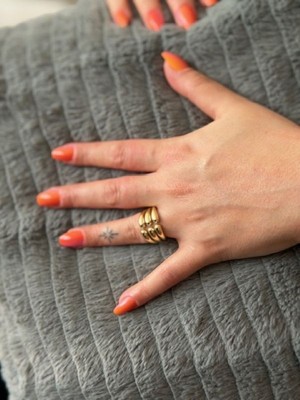 Gmn Collection Cassıel Layared Kıvrımlı Gold Altın Kaplama Yüzük