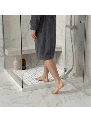 MAİN SHOP Kare Vantuzlu Banyo ve Duş Kaydırmazı, Küvet Içi Duşakabin Kaydırmaz Banyo Paspası 54X54CM M-149