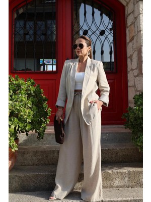 Purple By Banu Natural Keten Pantolon