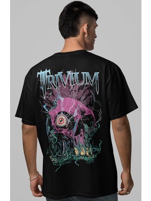 Sevbano Trivium Rock Metal Müzik Grubu Sırt Baskılı Unisex Oversize Tişört