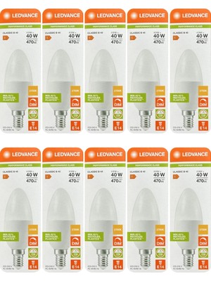 Avarson (10 Adet) Ledvance 4,9W Sarı Işık (2700K) E14 Duylu (Ince Duy) Dim Edilebilir LED Ampul