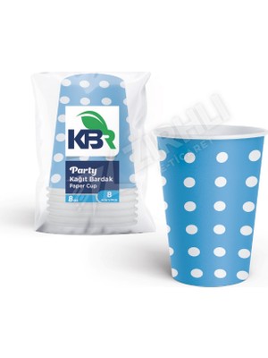 5 Adet Kbr Party 8 Oz Kağıt Bardak Mavi 8'li