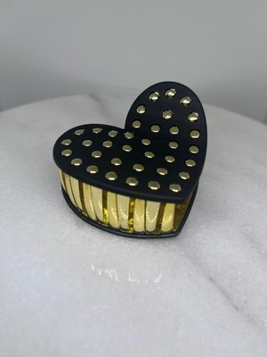 zdjewelry Renkli Kalp Figür Nokta Detaylı Kadın Mandal Toka 6 cm Toka