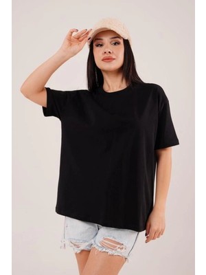 MetuCa Basic Oversize T-Shirt %100 Organik Pamuklu Fit Yuvarlak Yakalı