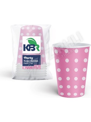 5 Adet Kbr Party 8 Oz Kağıt Bardak Pembe 8'li