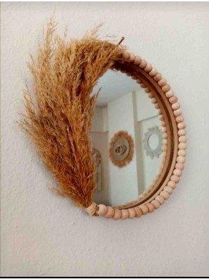 Furkan Decor Aksesuar Pampas Aynalı Duvar Süsü