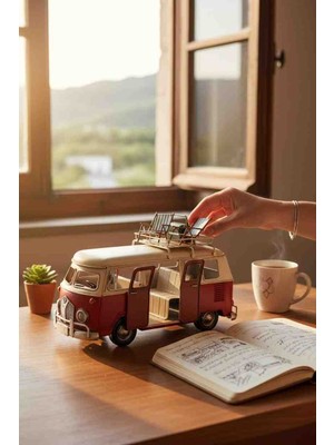Frefly Store Nostaljik Wosvagen Minibüs Özel Metal Üretim El Yapımı Antika Tarzı Dekoratif Hediyelik Karavan