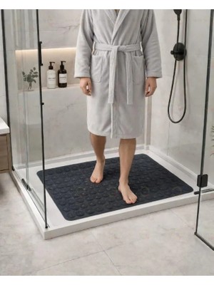 MAİN SHOP Kare Masajlı Silikon Banyo & Duş Kaydırmazı Antrasit Renk M-150