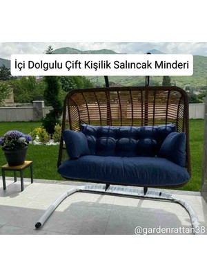 Rattano Garden Rattan Çift Kişilik Salıncak görsel amaçlı Kullanılmıştır. Sadece Minderi Içi Dolgulu