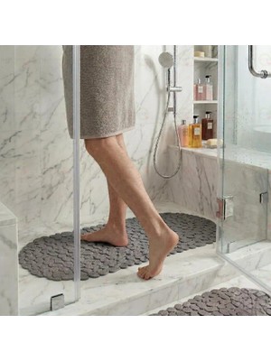 2 Adet Gri Banyo Duş ve Küvet Kaydırmazı Vantuzlu Paspas 34X68 cm M-130