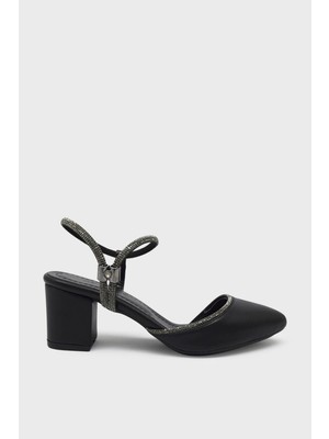 Kanuga Kadın Taş Detaylı Topuklu Abiye Ayakkabı Siyah LPA980