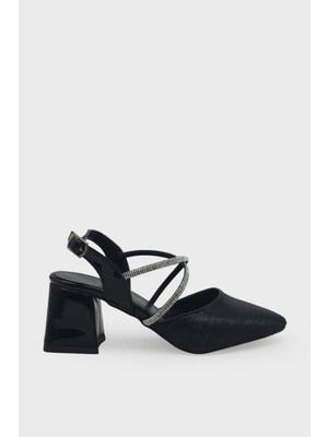 Kanuga Kadın Topuklu Abiye Ayakkabı Siyah LİVA2025-08