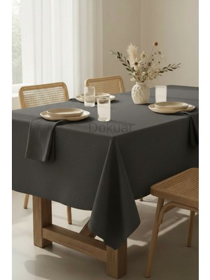 Kadife Dokulu Premium Düz Polyester Dertsiz Masa Örtüsü