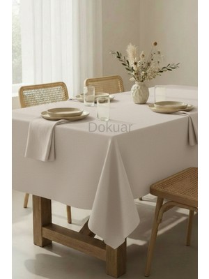 Kadife Dokulu Premium Düz Polyester Dertsiz Masa Örtüsü