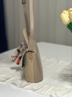 Huma Çanta Şal Aksesuarlı Hasır Dokulu El Çantası ve Çapraz Çanta