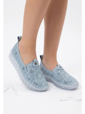 Shemard Rinna Mavi Deri Spor Ayakkabı