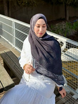 MetuCa Kadın Siyah Yumuşak Dokulu Pamuklu Bambu Şal