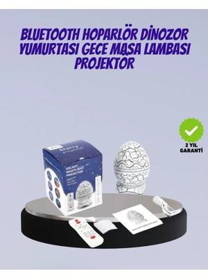 Bluetooth Bağlantılı Dinozor Yıldız Projektör Gece Lambası ve Uyku Yardımcısı Midastech