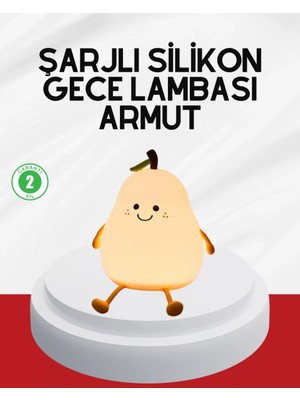 USB Şarjlı Armut Gece Lambası Dokunmatik Renk Değişimli Midastech
